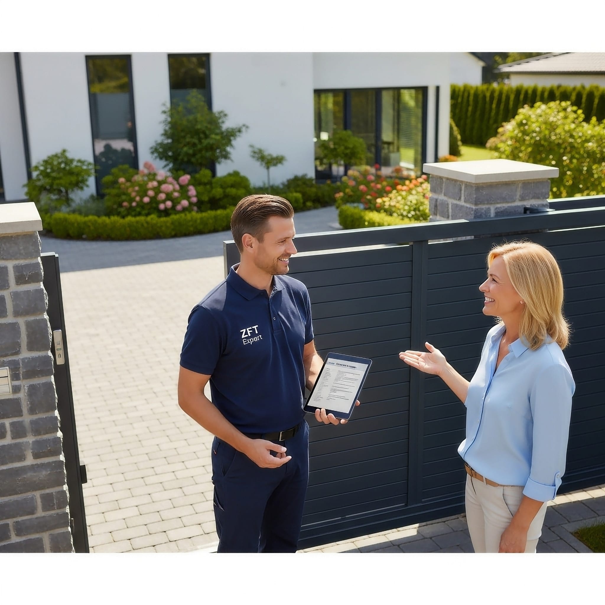 Modernes elektrisches Schiebetor